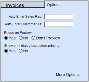 MM - Invoice options