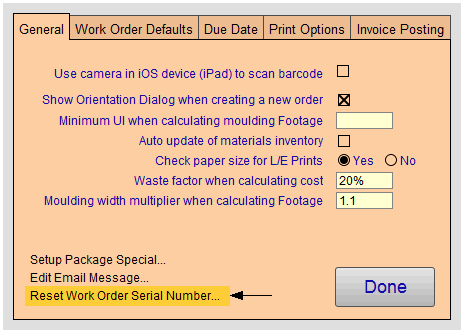 MM work order options